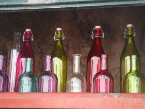 Colourful bottles in a line - brief therapy